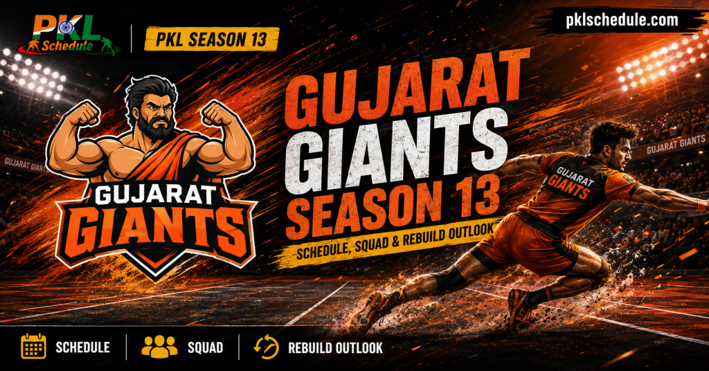 Gujarat Giants Season 13 Schedule, Squad & Rebuild Outlook Gujarat Giants Season 13 Schedule, Squad & Rebuild Outlook