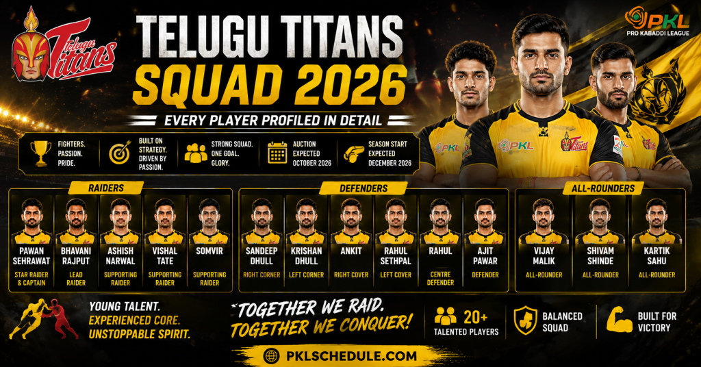 Telugu Titans Squad 2026 Every Player Profiled In Detail